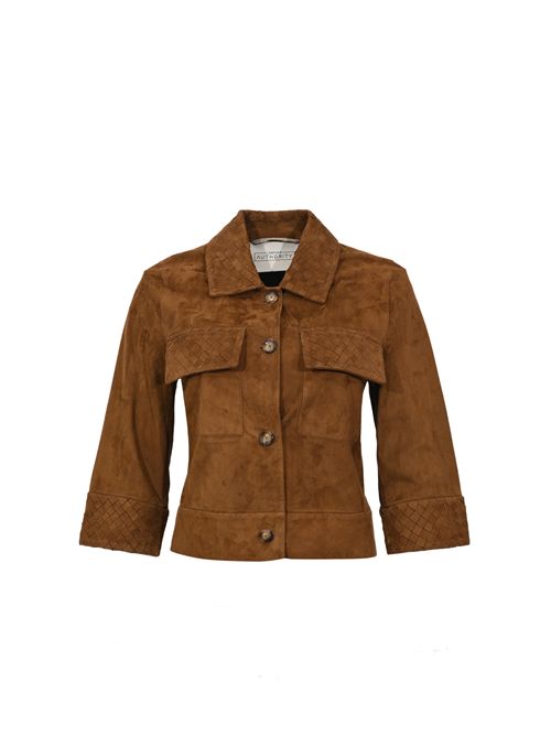 Giacca Karis Weaved in suede Tabacco LEATHER AUTHORITY | KARIS WAVEDJ17